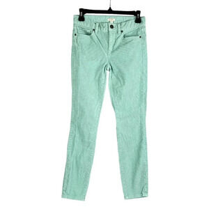 J Crew Factory Womens Pants Size 24 Turquoise Corduroy Skinny Cotton Blend